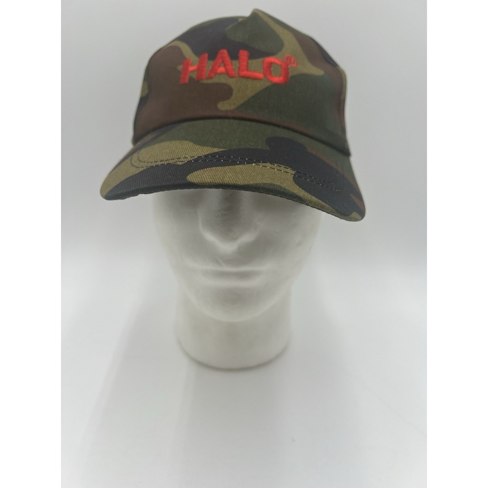 HALO Camo Dad Hat Cap Adjustable Red Embroidered Logo Strapback
